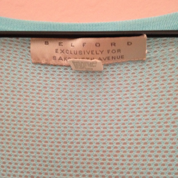 Belford Saks Fifth Avenue Blue Mesh Cardigan M - Picture 5 of 6